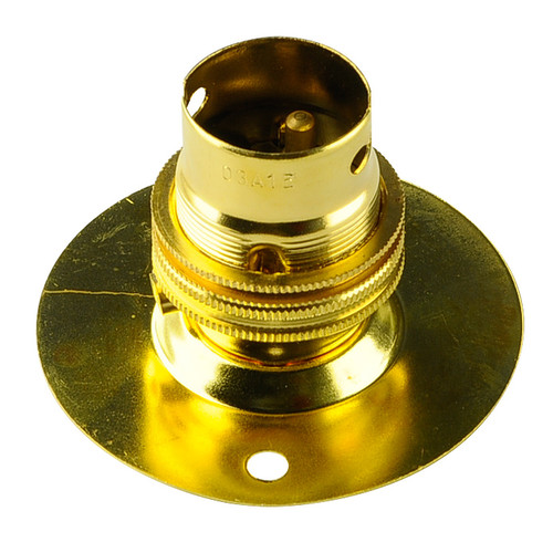 Screw Fix Unswitched Lamp Holder 65mm Brass BC / B22