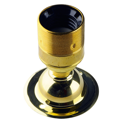 Screw Fix Threaded Skirt Dome Lampholder Brass ES / E27