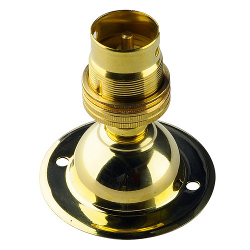 Screw Fix Unswitched Dome Lamp Holder Brass BC / B22