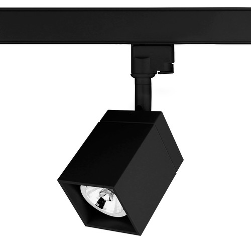 Short Cube Single Circuit Track GU10 Spotlight 35W Black