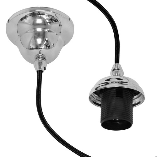 Dome Pendant Kit 3m Cable E27 / ES Chrome