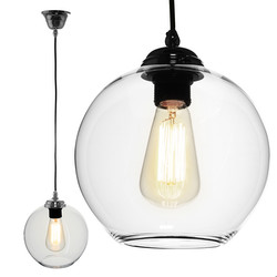 Modica Glass Pendant 60W Clear / Chrome