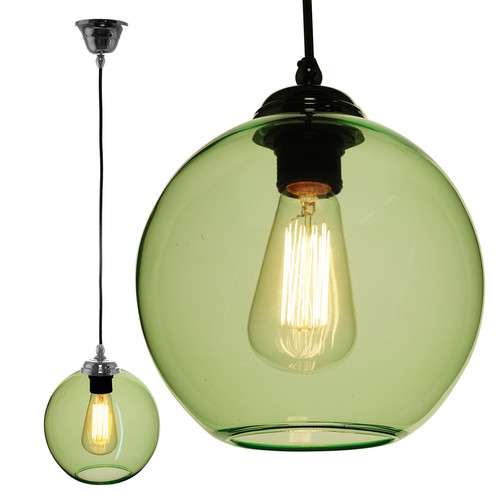 Modica Glass Pendant 60W Ice Green / Chrome
