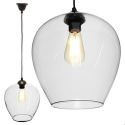 Latina Glass Pendant 60W Clear / Antique Bronze