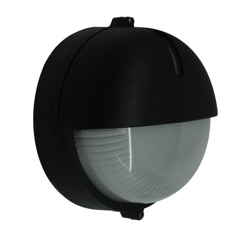 Round Cup Bulkhead Exterior Light Black 60W