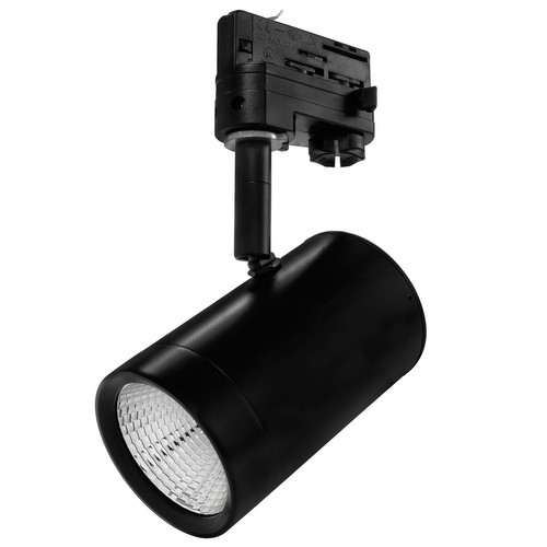 Tube Dimmable LED Track Light 3 Circuit 12W 38° Beam Angle Black 3000K Warm white
