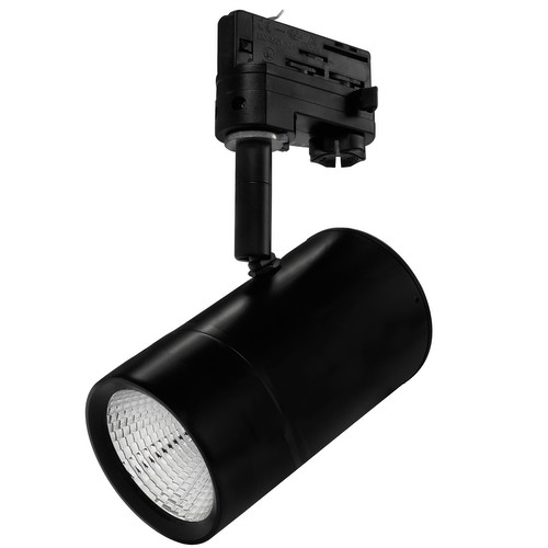 Tube Dimmable LED Track Light 3 Circuit 12W 38° Beam Angle Black 4000K Cool White