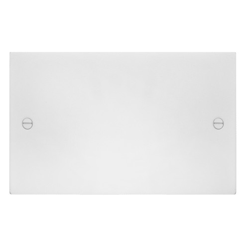 Blank Plate 2 gang double Matt White