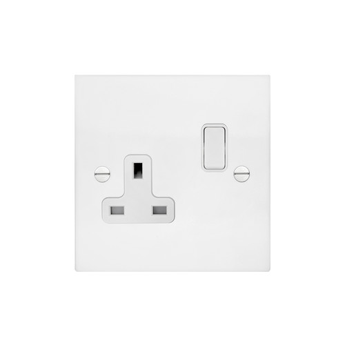Wall Socket 1 gang 13 amp switch socket outlet Matt White