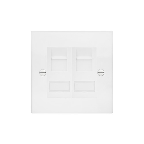 Communications Socket 2 gang RJ45 cat 6 socket Matt White