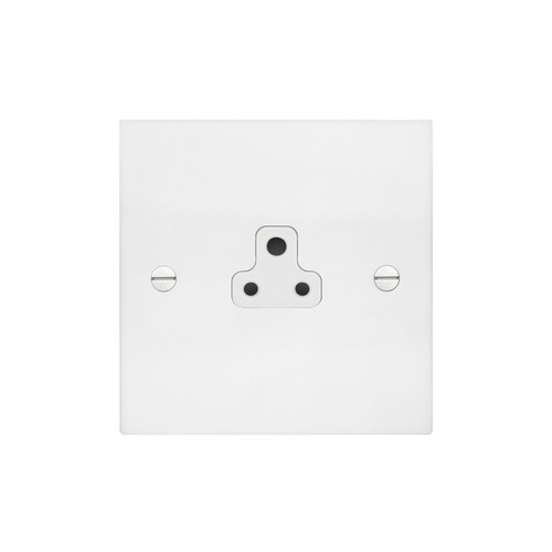 Light Socket 1 gang 2 amp unswitched socket outlet Matt White