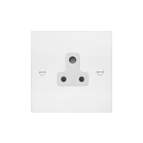 Light Socket 1 gang 5 amp unswitched socket outlet Matt White