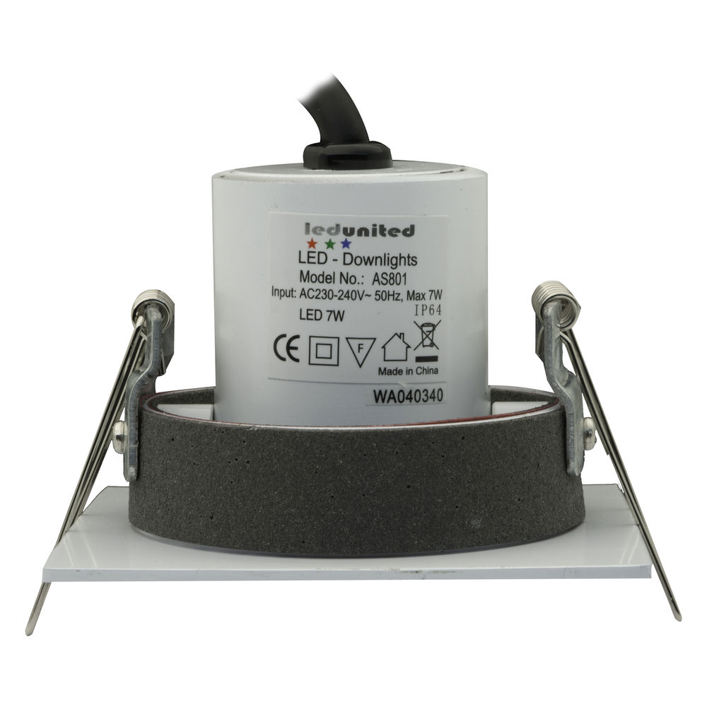Blaze Square Fire Rated Adjustable LED Downlight Warm White (3000K) 7W (=75W) White — view 2