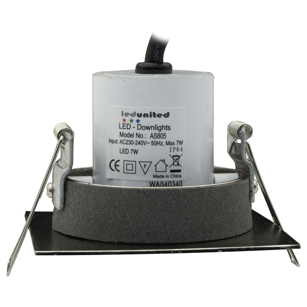 Blaze Square Fire Rated Adjustable LED Downlight Warm White (3000K) 7W (=75W) Nickel — view 2