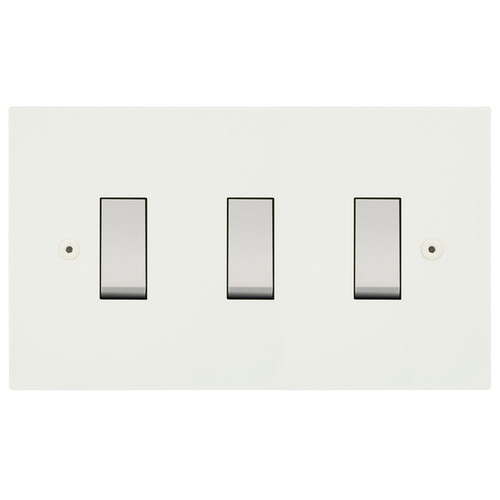 Horizon Square Rocker Switch 3 gang 20 amp intermediate Primed White