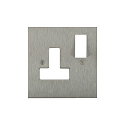 Horizon Square Switched Socket Outlet 1 gang 13 amp (plate only) Satin Stainless Steel