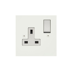 Horizon Square Switched Socket Outlet Paintable 1 gang 13 amp Primed White