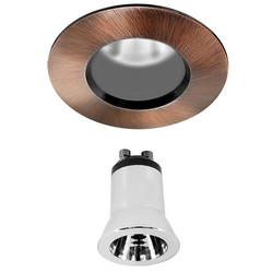 Elegant Fixed Downlight 35 Frosted Reality LED GU11 Warm White (3000K) 4W Bronze