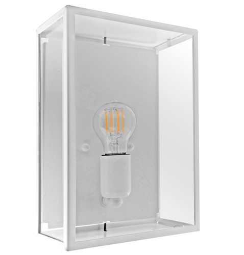 Opaco Clear Glass Wall Light 240V White 1 x 60W