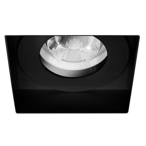 Trimless Square Fixed Clear Glass Downlight IP55 GU10 240V Black 50W