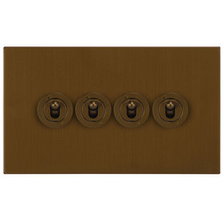Horizon Square Dolly Switch 4 gang 20 amp intermediate Antique Bronze