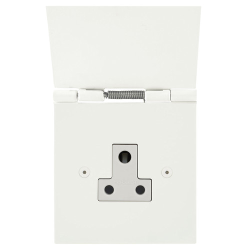 Horizon Square Floor Socket 1 gang 5 amp unswitched Primed White