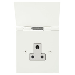 Horizon Square Floor Socket Paintable 1 gang 5 amp unswitched Primed White
