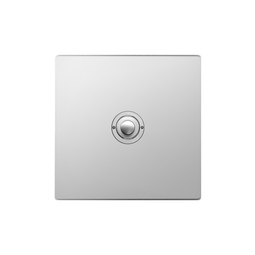 Horizon Square Push Button Switch 1 gang Polished Stainless Steel