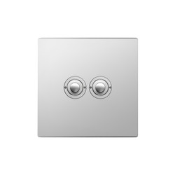 Horizon Square Push Button Switch 2 gang Polished Chrome