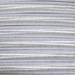 Braided Cloth 3 Core Round Flex Cable 0.75mm² Silver