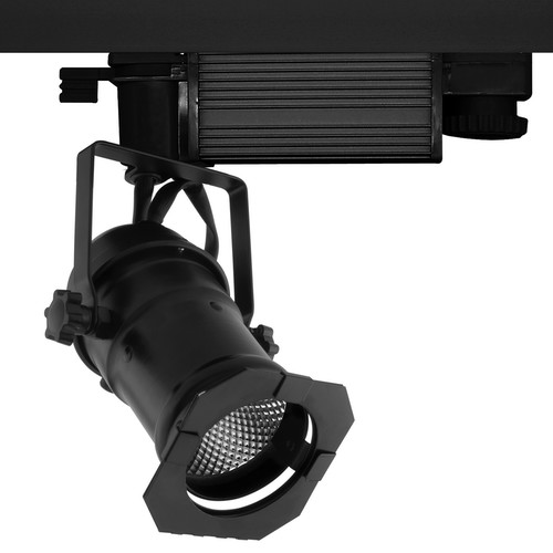 Integrated LED PAR16 Theatre Three Circuit Track 240V 10° beam angle 12W 3000K Warm White Black