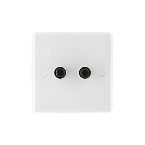 Communications Socket 2 gang satellite White