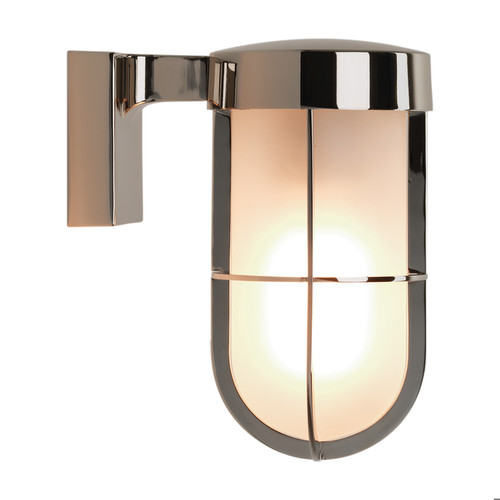 Cabin Frosted Exterior Wall Light (7848) 60W Polished Nickel