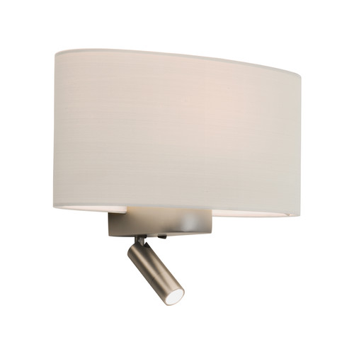 Napoli Wall Light with LED Reading Light 240V 60W + 2W Nickel