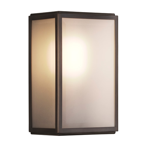 Homefield Sensor Frosted Glass Outdoor Garden Wall Light 240V 60W Bronze