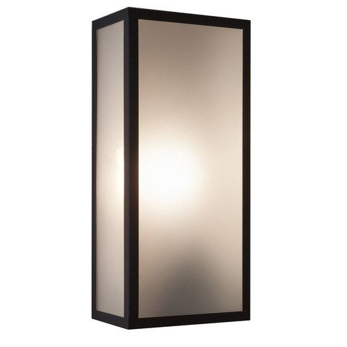 Messina Exterior Wall Light 240V 60W Textured Black, Frosted