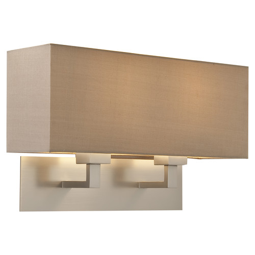 Park Lane Twin Wall Light 240V 2 x 60W Matt Nickel