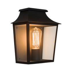 Richmond 235 Clear Glass Outdoor Garden Wall Light 240V 60W Black