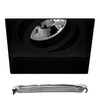 Trimless Square Adjustable Downlight LED GU10 Emergency Pack with LiFePO4 Lithium Battery Kit Black 9W