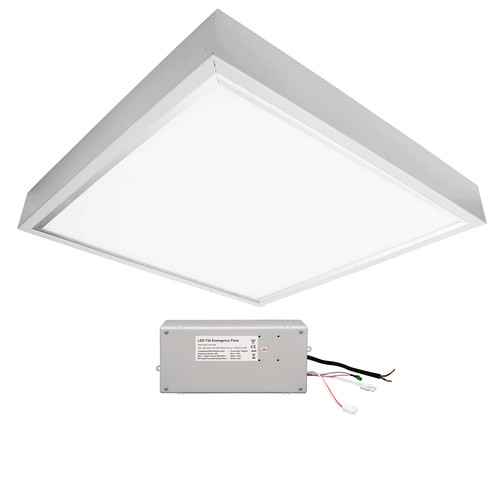 LED Panel Surface Box Emergency Kit 24V 600 x 600mm 3000K Warm White 38W
