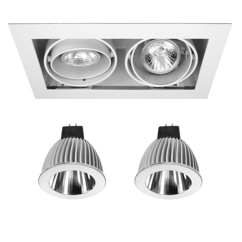 Double Downlighter & Reality LED 2700K Warm White LED 2 x 7W White