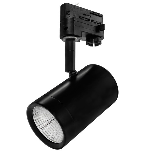 Tube Dimmable LED Track Light 3 Circuit 12W 10° Beam Angle Black 3000K Warm White