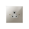 Horizon Square Wall Socket 1 gang 5 amp unswitched socket outlet Polished Nickel