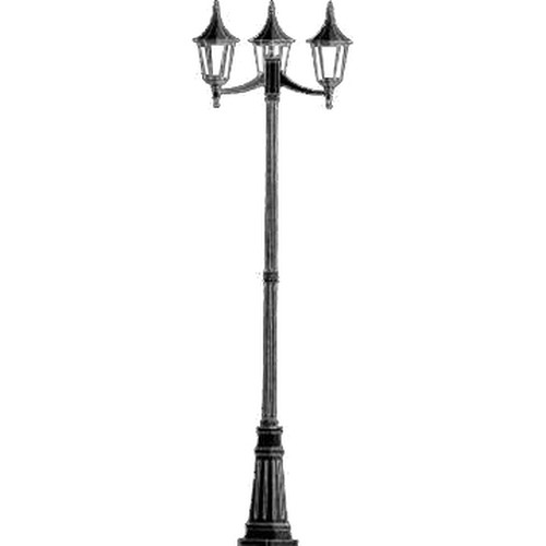 Lantern Lamp Post Triple Large 240V 3 x 100W Black