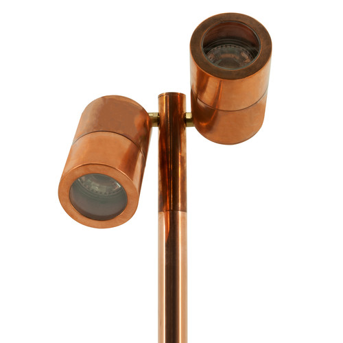 Smooth Double Outdoor Garden Bollard Light 240V Copper 2 x 35W