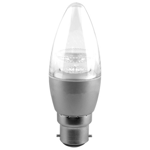 BC LED Candle Light Bulb 6W 470lm (=40W) Dimmable 240V 2700K Warm White