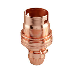 Unswitched Lamp Holder with Cord Grip 13mm Copper BC / B22