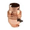 Switched Lamp Holder 13mm Copper BC / B22