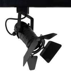 PAR20 Theatre Single Circuit Track + Barn Door 240V 50W Black