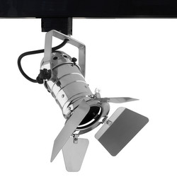 PAR20 Theatre Single Circuit Track Light + Barn Door 240V 50W Chrome